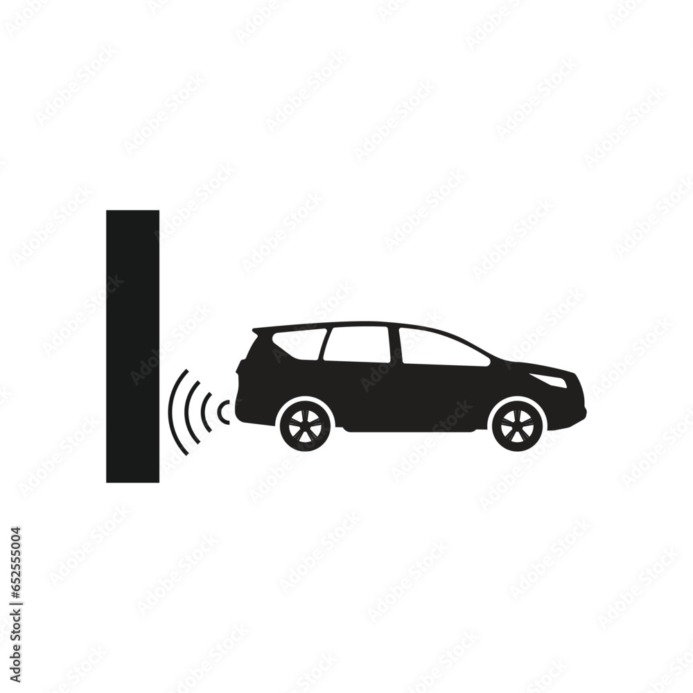 Car parking sensor signal icon vector Car parking sensor signal icon vector