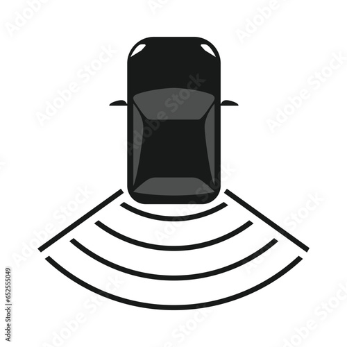Car parking sensor signal icon vector