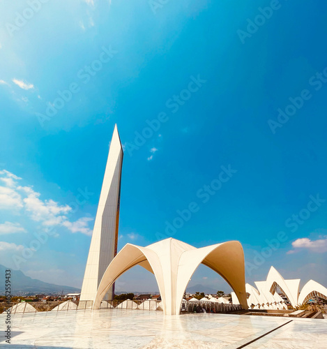 a landscape of building with blue sky