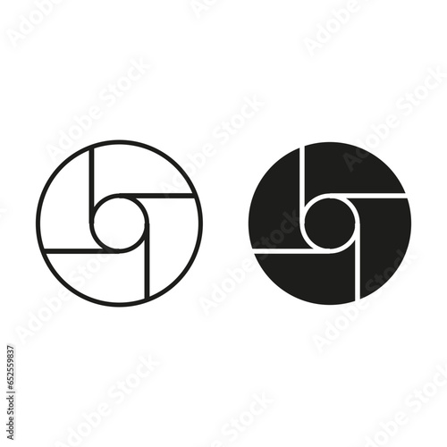 Diaphragm like circular symbol for photography. Vector illustration.