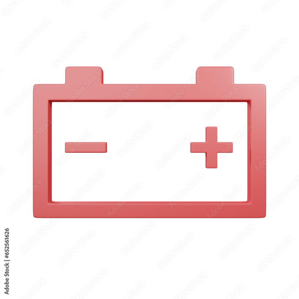 Alternator Or Battery Problems symbol of car or vehicle dashboard icon sign warning light for remind problem. 3d render. Alternator Or Battery Problems symbol of car or vehicle dashboard icon sign warning light for remind problem. 3d render.