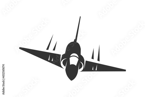 French cold war fighter plane vector illustration. simple aircraft icon, military equipment.