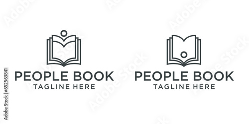 Education logo vector Design template. Abstract book and person icon. College, university vector logo. school