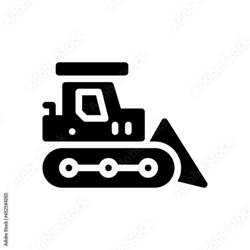 excavator glyph icon