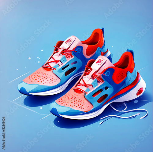 3d sports shoe design illustration cartoon style concept generated by ai