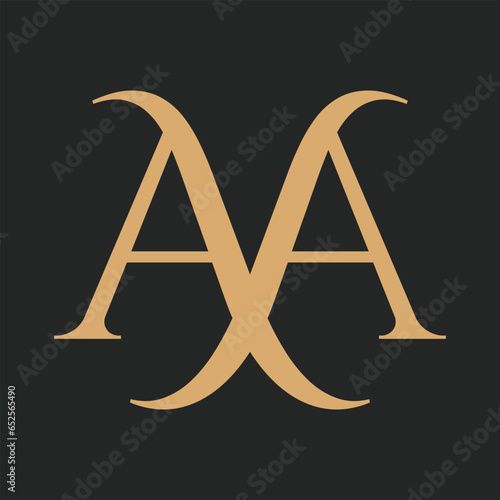 luxury letter AA logo design template