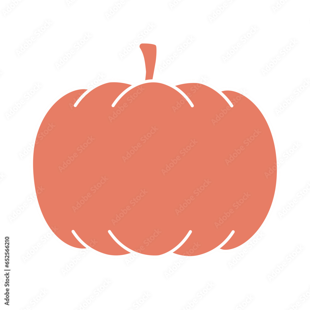 Vector retro groovy orange pumpkin isolated on white background Vector retro groovy orange pumpkin isolated on white background