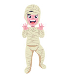 halloween kid disguised in mummy