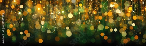 A vibrant and illuminated background filled with green and yellow lights photo