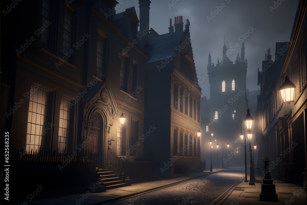 streets of London 17 century foggy dark unreal engine 