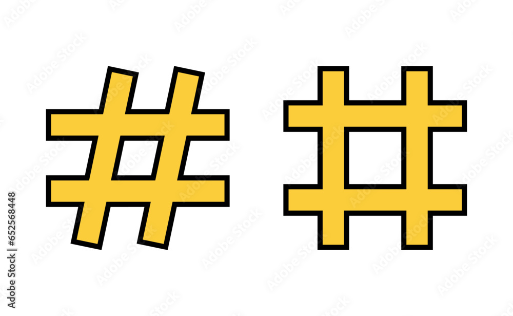 Obraz premium Hashtag icon set for web and mobile app. hashtag sign and symbol
