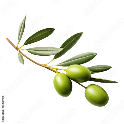 Wallpaper Mural green olives with leaves on branch isolated on transparent background Remove png, Clipping Path Torontodigital.ca