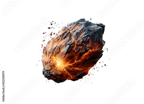 A comet or meteor isolated on transparent background