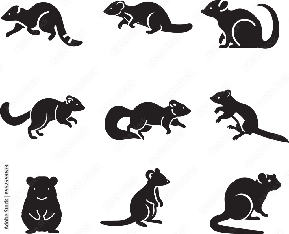 Quoll running icon vector silhouette