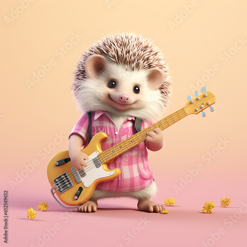 A Super Cute Adorkable Fluffy Baby Hedgehog Riding Kids Scooter Generative Ai Digital Illustration