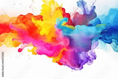 colorful watercolor splashes on white background