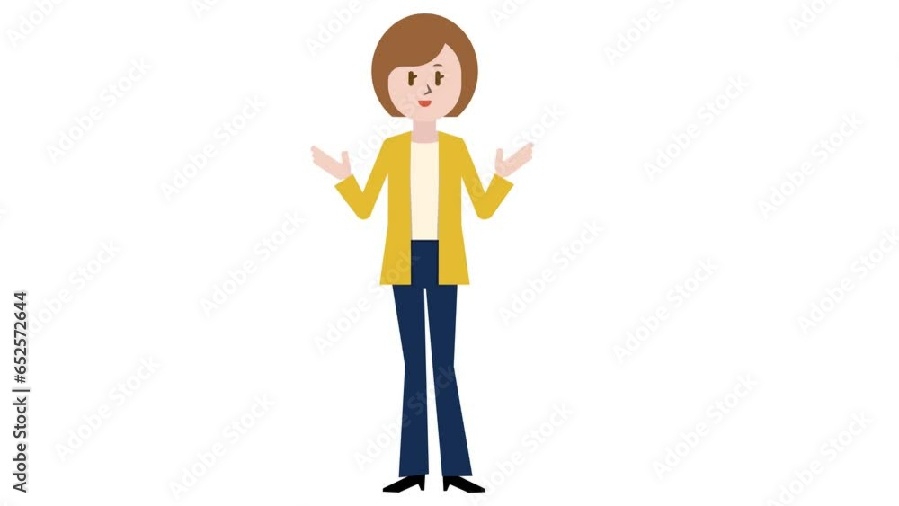 Animation of a woman giving a presentation (loop playable) Animation of a woman giving a presentation (loop playable)