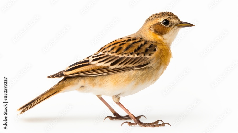 Serene Lark: Beautiful Bird on a White Background Serene Lark: Beautiful Bird on a White Background
