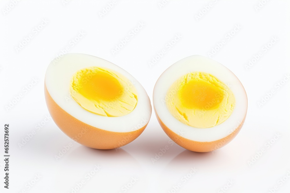 half boiled egg isolated on white background half boiled egg isolated on white background