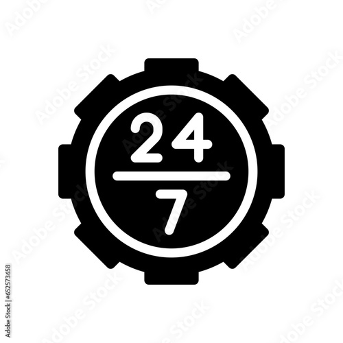24 hours glyph icon