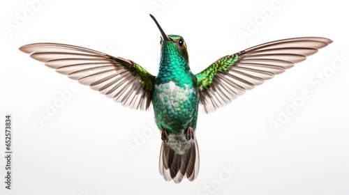 Delicate Hummingbird: Graceful Bird on a White Background