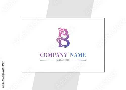 B letter Logo design For skincare company .