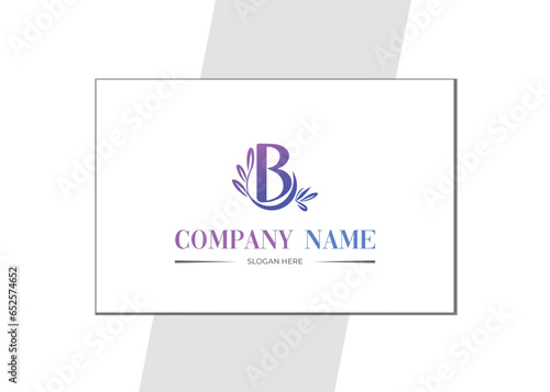 B letter Logo design For skincare company .