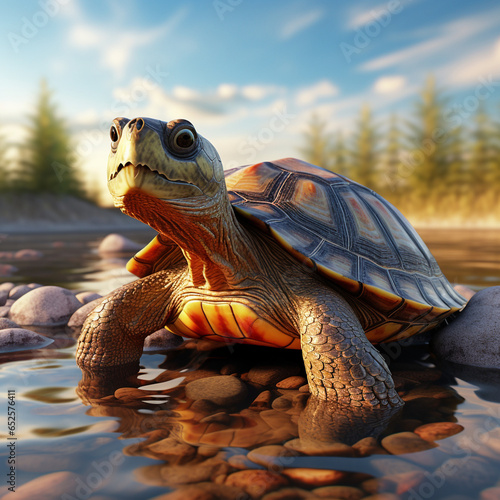 turtle photo illustration.generative ai