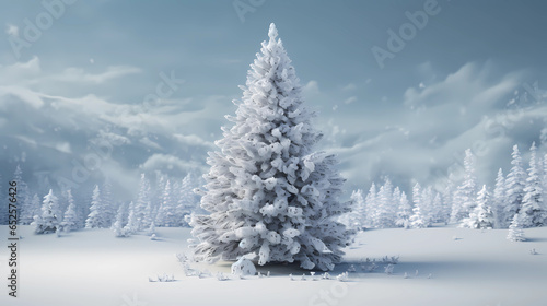 Christmas tree covered in snow © Asep