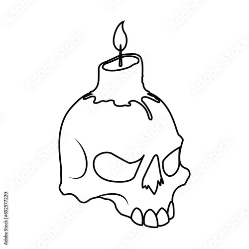 Halloween candle out line art