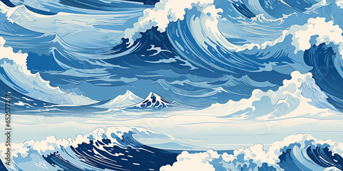 waves painting pattrn photo