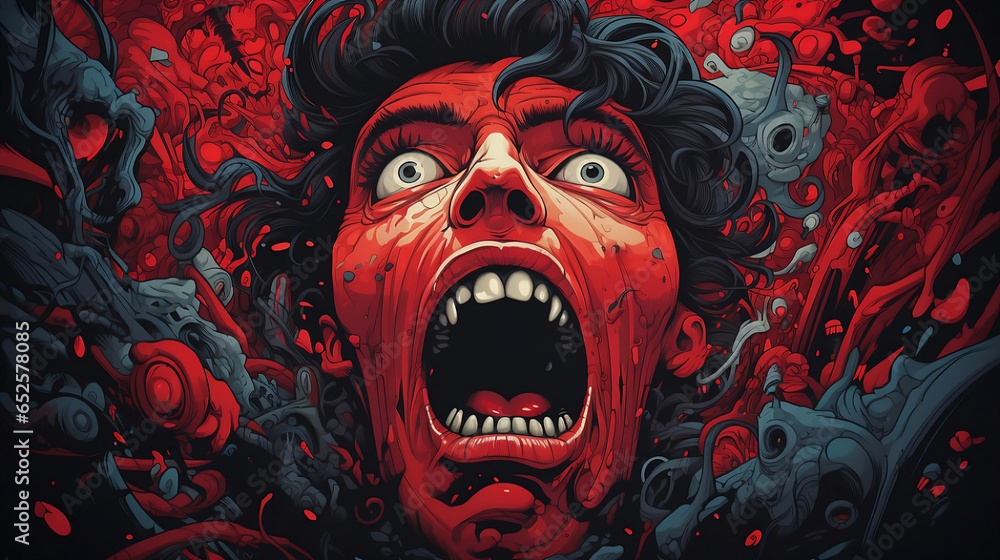 man scared and screaming man scared and screaming
