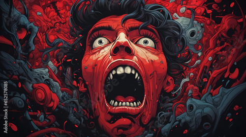 man scared and screaming