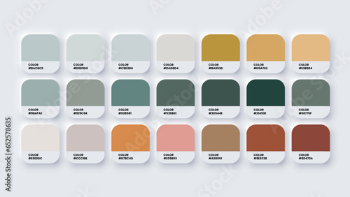 Color Palette, Color Swatches in RGB, HEX Colors, Pastel Colour in HEX Codes Catalog. Paint Colours Palette, Neutral Tones