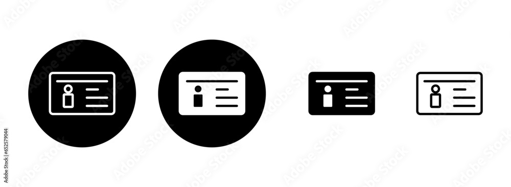 License icon set illustration. ID card icon. driver license, staff identification card License icon set illustration. ID card icon. driver license, staff identification card