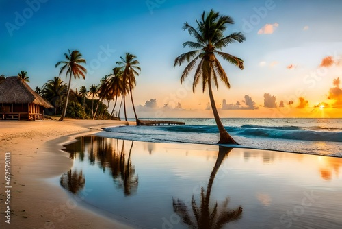 sunset on the sea