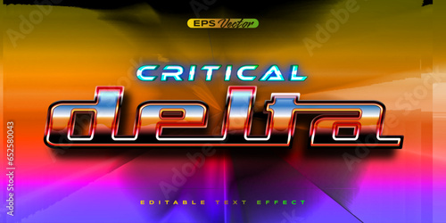 Retro shiny Y2K editable text effect critical delta