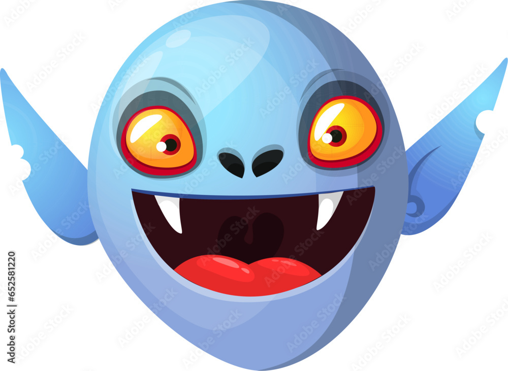 Fototapeta premium Cute cartoon vampire smiling. Vector illustration