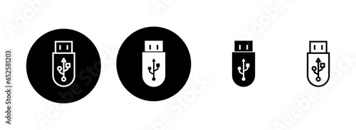 Usb icon set illustration. Flash disk sign and symbol. flash drive sign.