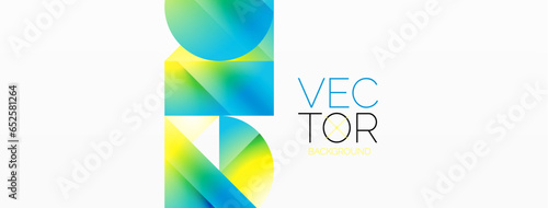 Serene gradient template. Circles and triangles mingle in minimalist perfection. Gentle fusion of forms and hues creates balanced yet captivating backdrop, embodying modern sophistication