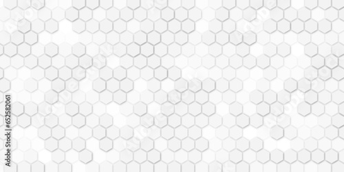 Modern abstract geometric seamless texture for business white hexagon polygon pattern tile wall background in top orthogonal view. Origami paper style. Hexagonal elements.