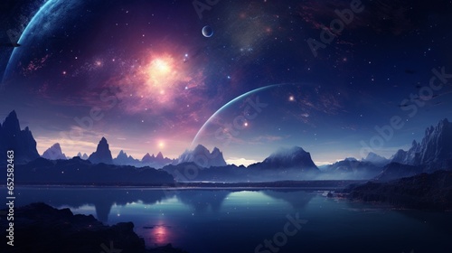 a space background with a stunning view of distant galaxies and shining stars © DESIRED_PIC