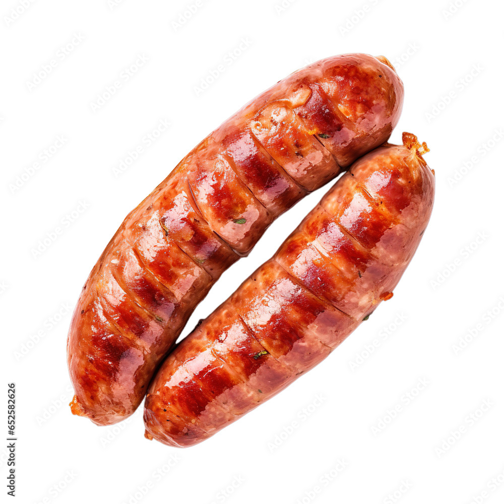 Top view of Greek food Loukanikos Greek Sausage isolated on a white transparent background Top view of Greek food Loukanikos Greek Sausage isolated on a white transparent background