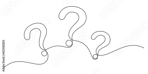 triple question marks one line minimalism illustration