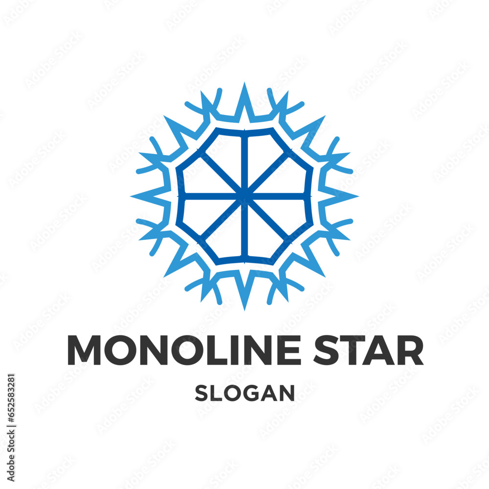 Vector monoline star logo design Vector monoline star logo design