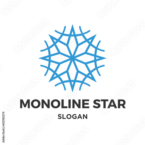 Vector monoline star logo design