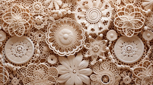 a textured background that resembles the fine, intricate patterns of lace doilies
