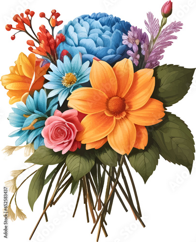 Flower Bunch Botanical Vector Illustration