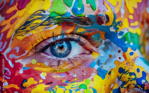 portrait colorful woman face