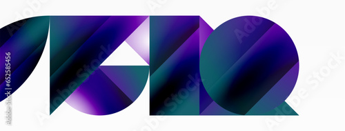 Serene gradient template. Circles and triangles mingle in minimalist perfection. Gentle fusion of forms and hues creates balanced yet captivating backdrop, embodying modern sophistication